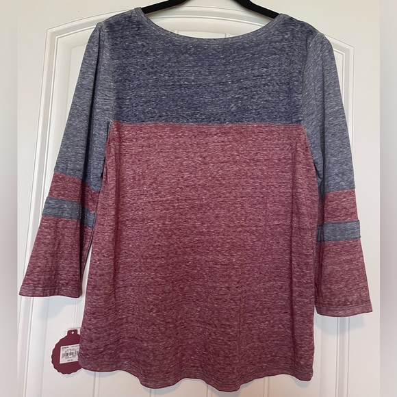 •Kohl’s• New SO Heather Blue/Red Half Sleeve Knit Top (Size Medium) - Picture 2 of 4